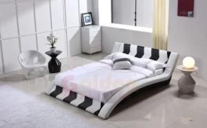 2014 Lastest Design Modern Black Leather Bed