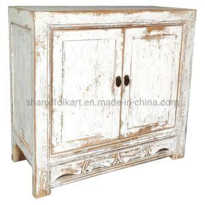 Asian Antique Reprpduction Furniture White Lacquer Small Cabinet