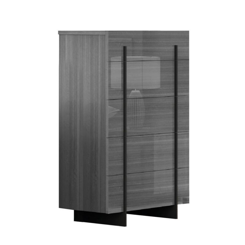 Nova Home Bedroom Furniture 5 Drawer Chest with Metal Vertical Bar Handle