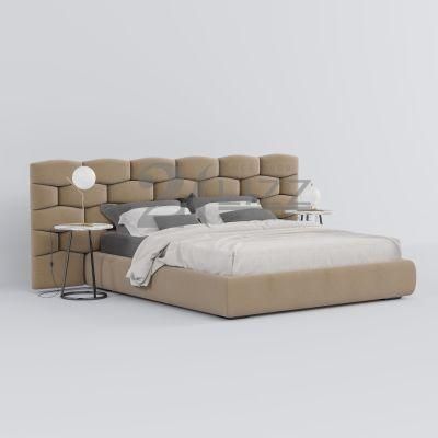 Comfortable Modern Velvet Fabric King Size Bedroom Bed Furniture Luxury Upholstered Mattress Bed