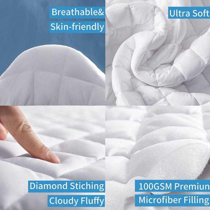Queen Mattress Protector 100% Waterproof Quilted Mattress Pad Cover with Deep Pocket