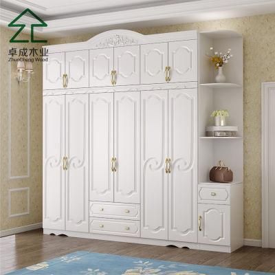 Six Doors Two Drawers White Color MFC Closet