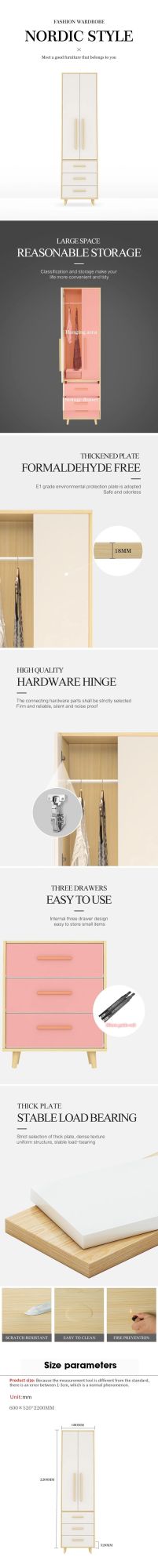 Modern Home Bedroom Wood Wardrobe Furniture Closet Walk in