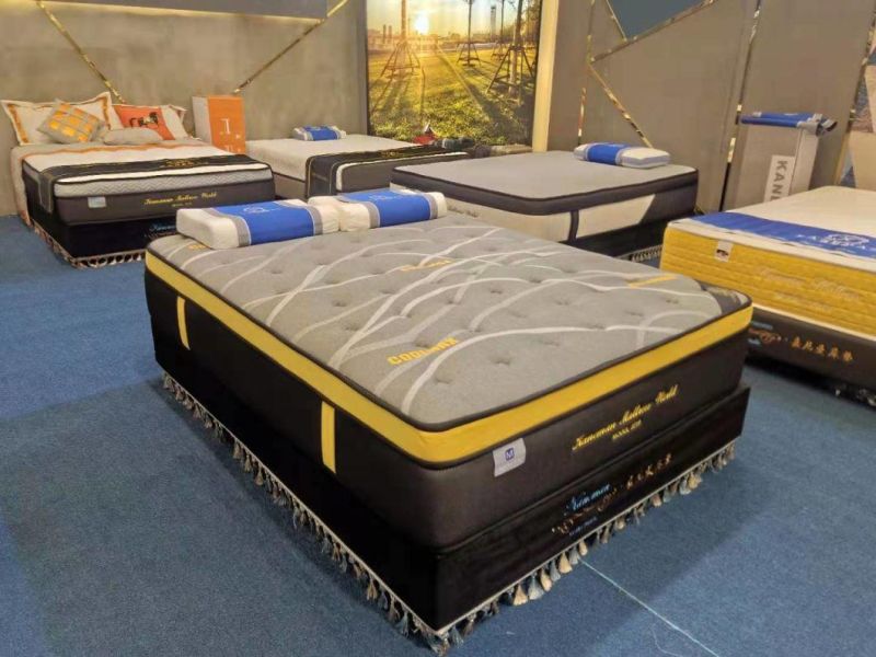 Cool Gel Memory Foam Pocket Spring Mattress Roll up in a Box Spring Mattress Queen and King