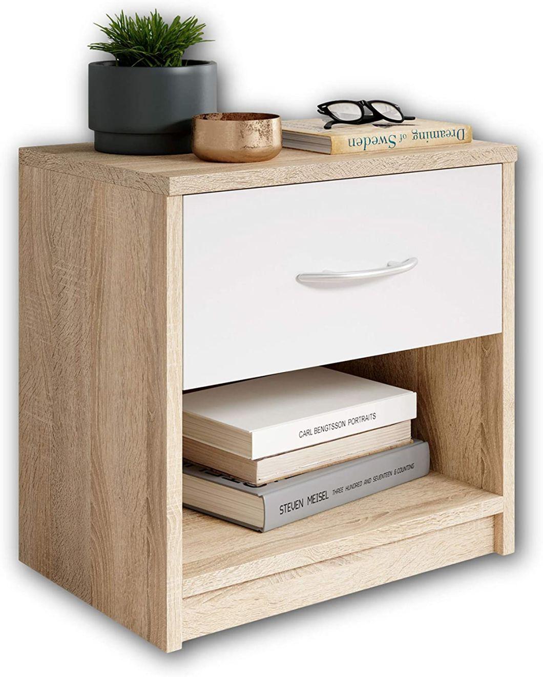 Solid Wood of Bedroom of Contemporary Household Furniture Receives Contracted Bedside Cabinet