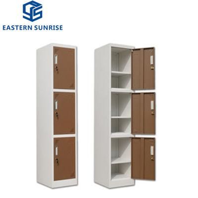 China High Quality 3 Door Metal Storage Cabinet / Elegant Metal Wardrobe with 3 Doors