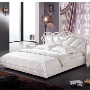 Latest Simple White Color Solid Wood Bed (803)