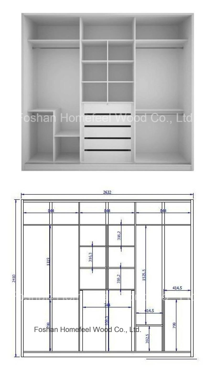 Mirror Wardrobe Armoire in Pure White (HF-R6UU8)