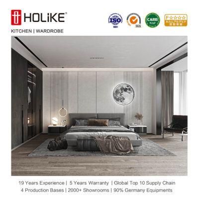 Bed Bedroom Furniture Set Closet Clothes MDF Sliding Door Wardrobe
