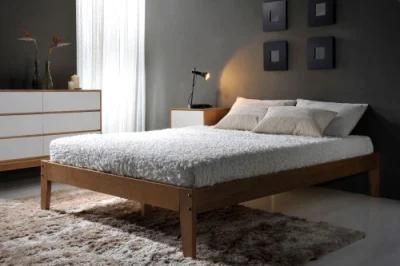 No. 1600 Solid Pine Wood Platform Bed Frame, Single, Double, Queen, King Sizes