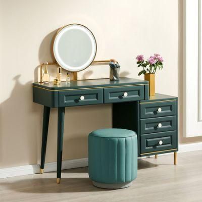 127202 Modern Green Nordic Light Luxury Dressing Table Storega Cabinet for Bedrooms