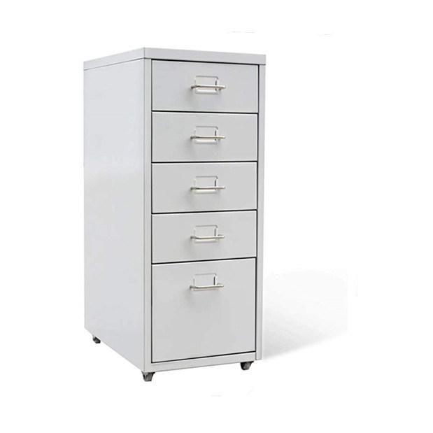 Steel Movable Storage Organizer Container File Cabinet with 5 Drawer Castors