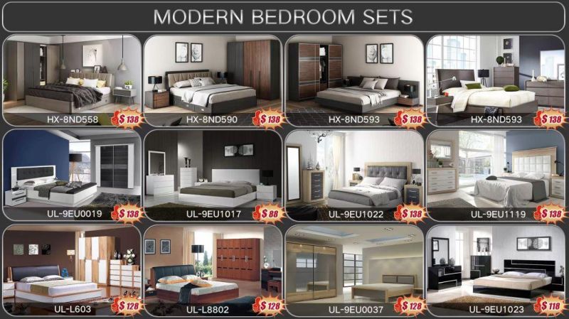 Superior Design Bedroom Furniture Upholstered King Size Leather Double Wall Bed
