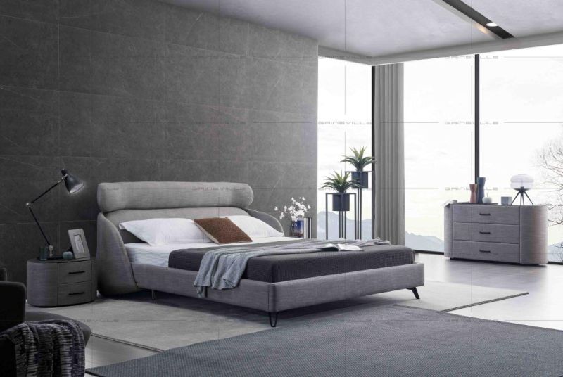Ultra-Modern Curved Metal Headboard Exclusive Bedroom Furniture