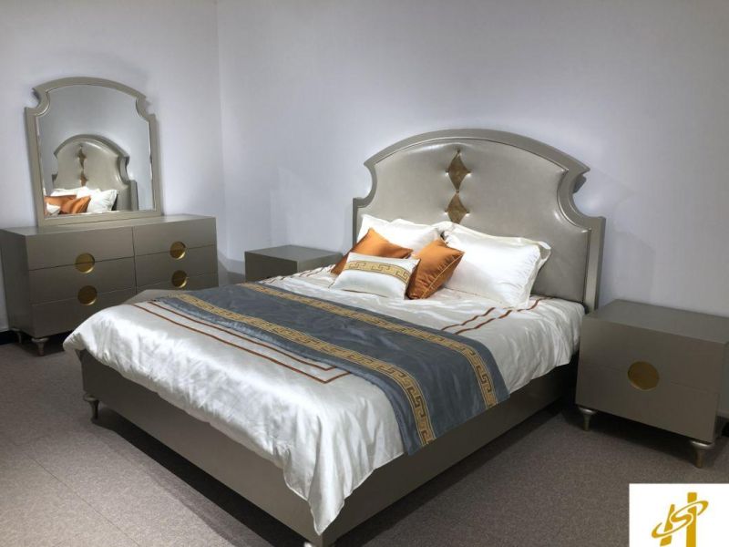 Most Popular Antique Luxury King Size Bedroom Furniture Set/ Simple Style Bed