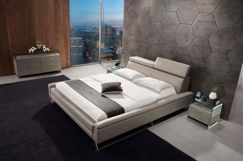 China Foshan Latest Design Modern Functional Headboard Bedroom Set Furniture
