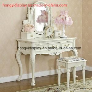 Wooden European Style Wash White Bedroom Furniture Nightstand/Bedside Table/Vanity Set/Dresser