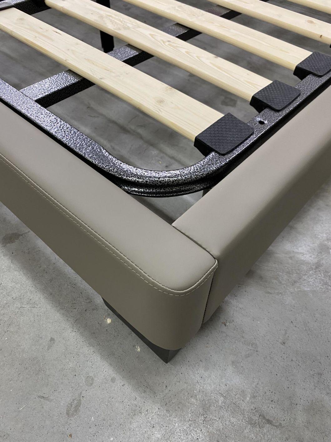 Bed Home Design Slat Bed Base Without Headboard Plywood Black Velvet Border Hotel Bed Base