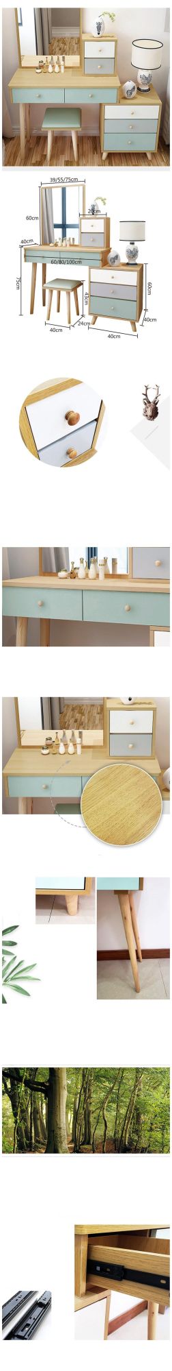 Modern Minimalist Dressing Table Small Apartment Bedroom Multifunctional Dressing Table Nordic Net Red Ins Solid Wood Foot Dressing Table 0021