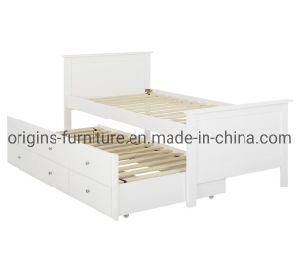 White Single Bed with Trundle