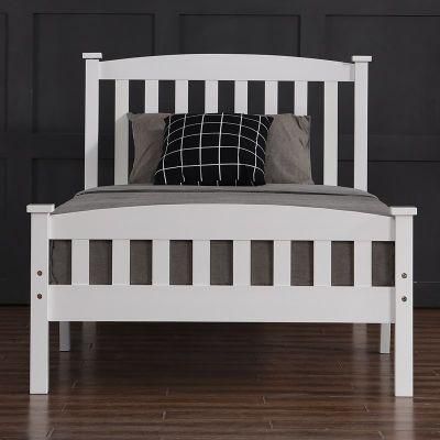 Small Package Furniture Family Bedroom Single Pine Solid Wood Bed