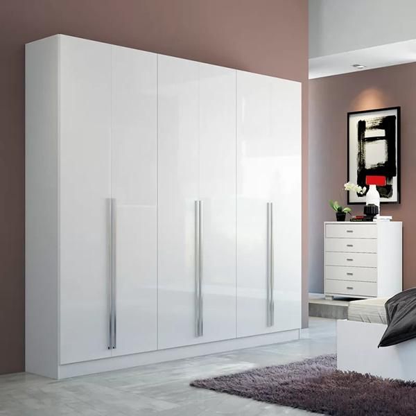 Modern Luxury 6 Doors Wooden High Gloss Bedroom Wardrobe (HF-WF05062)