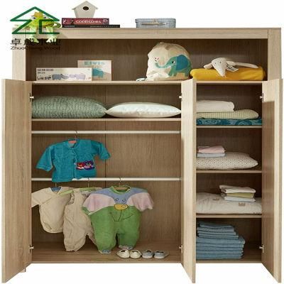 Oak Color 3 Doors Child Wardrobe with Handle