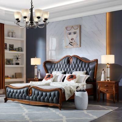 Optional Color Wood Bedroom Bed with Dresser for Home Furniture