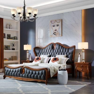 Optional Color Wood Bedroom Bed with Dresser for Home Furniture