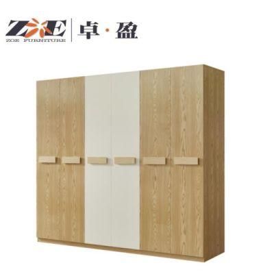 Chinese Modern Wholesale Home Furniture Bedroom Set MDF Material Closet Wardrobes with 6 Doors