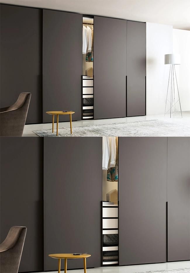 European Style Wooden Wardrobe Sliding Door Closet