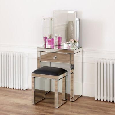 Europe Style China Made 2 Drawer Mirror Dressing Stool