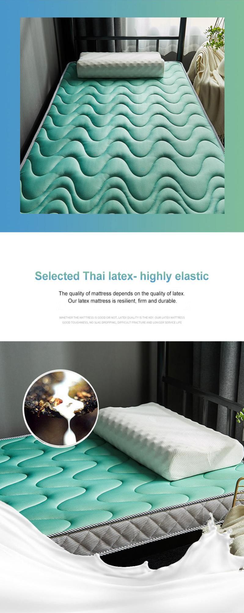 University Dorm Bed Mattress Easy to Carry Roll Foldable Soft Latex Full