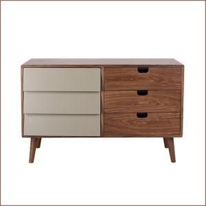 3 Drawers 1 Doors Living Room Storage Cabinet Design, Walnut Drawer Chest