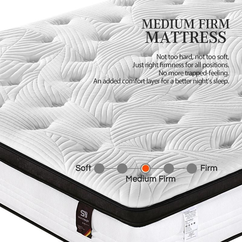 High Density Wadded Natural Latex Sponge King Hotel Compressed Memory Foam Bed Coil Bonnell Spring Mattress