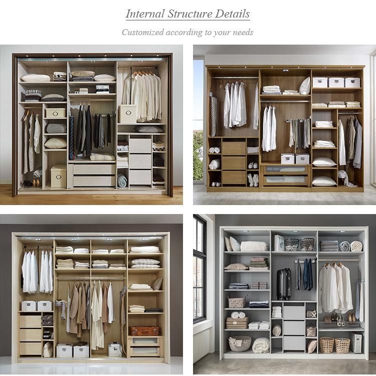 Cheap Wooden Cabinet Storage Wardrobes Furniture Design Custom Modern Bedroom Black Cloth Cupboard Wardrobe