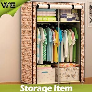 Folding Fabric Bedroom Furniture Simple Double Wardrobe Armoire