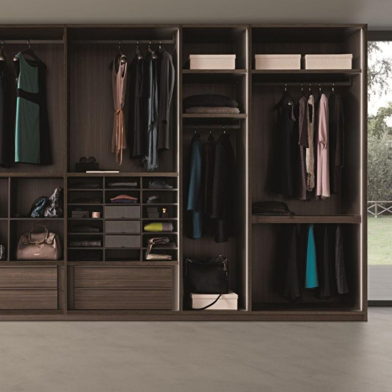 Wood Grain Melamine Clothes Storage Cabinet