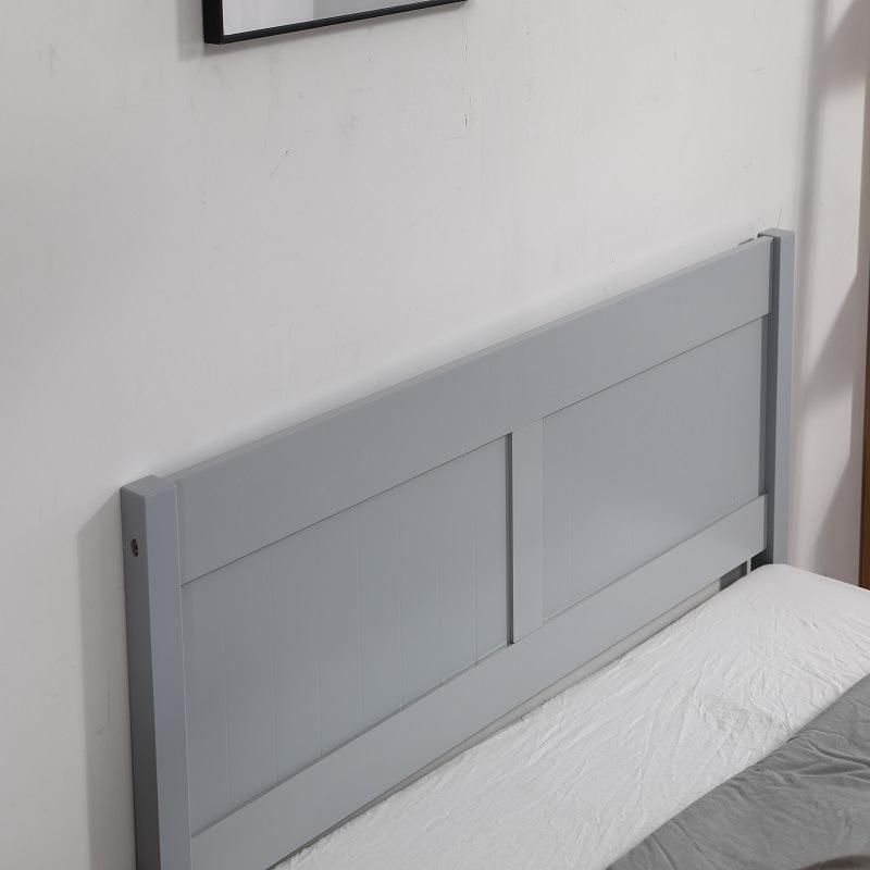 Nordic Simple Home Bedroom Furniture Double Solid Wooden Vertical Bed