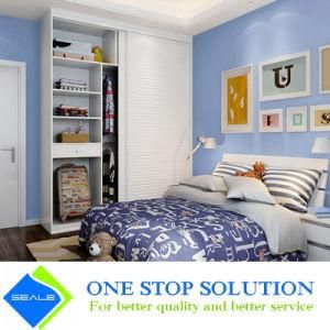 White Wave Type Sliding Door Wardrobes Modular Home Furniture Closets (ZY 2041)
