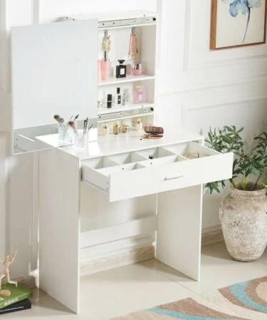 Hot Selling Cheap Bedroom Foldable Mirrored Wooden Furniture Dressing Table