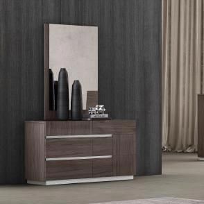Nova 6 Smooth-Operating Drawers High-Gloss Lacquer Finish Dresser/Mirror