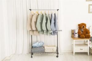 Houseware Portable Epoxy Simple Single-Rod Clothes Hanging Rack with Wheels