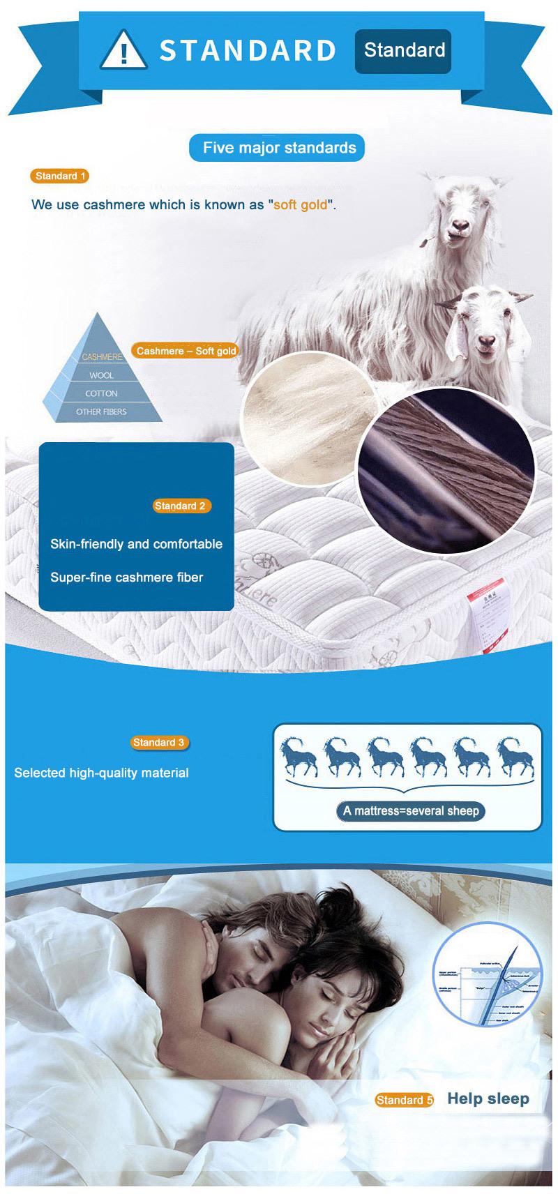 Deluxe Pocket Spring Hotel Queen Bed Mattress for Home Bedroom