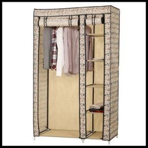 Five-Layer Fabric Canvas Wardrobe With Curtain Front, Measuring 110 X 45 X 175cm