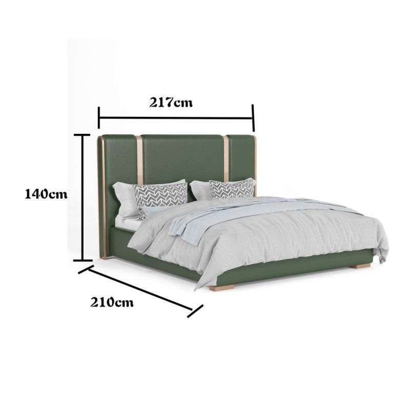 Antique Design Luxury Excellent Quality Home Hotel Bedroom Bed Set with High Headboard