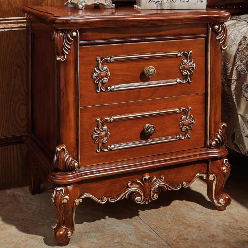 Bedroom Furniture Antique Double Bed with Dresser for Home Furniture