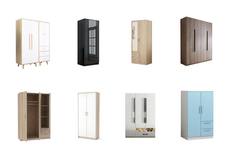 Large Storage Modern Design 4 Doors Wooden Wardrobe for Bedroom