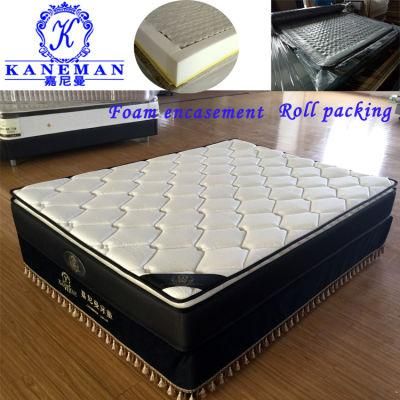 Bedroom Furniture 10 Inch Latex Foam Rolling Pocket Coil Spring Mattress