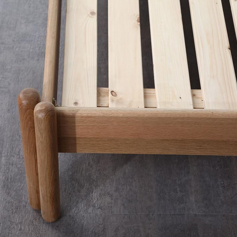Bedroom Oak Double Pillar 1.8m Solid Wood Double Bed 0065